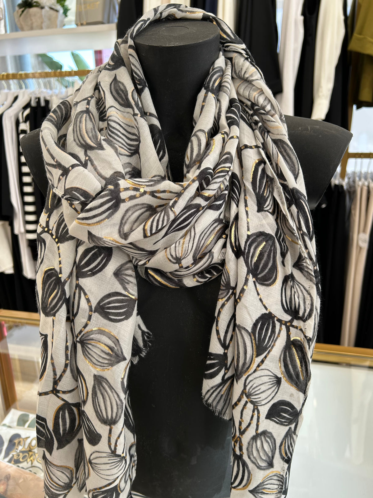 Gold leaf scarf