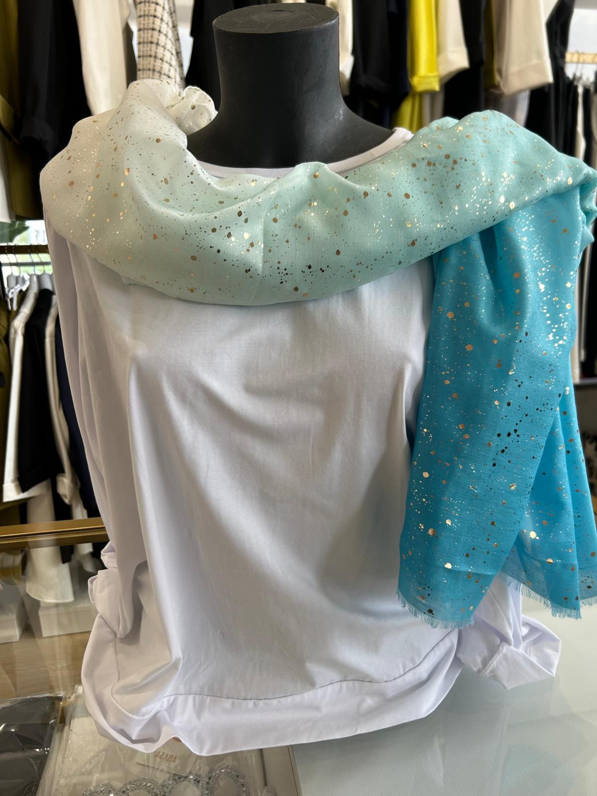 Gold splashed scarf