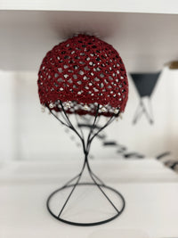 Cuffia Crochet con perline