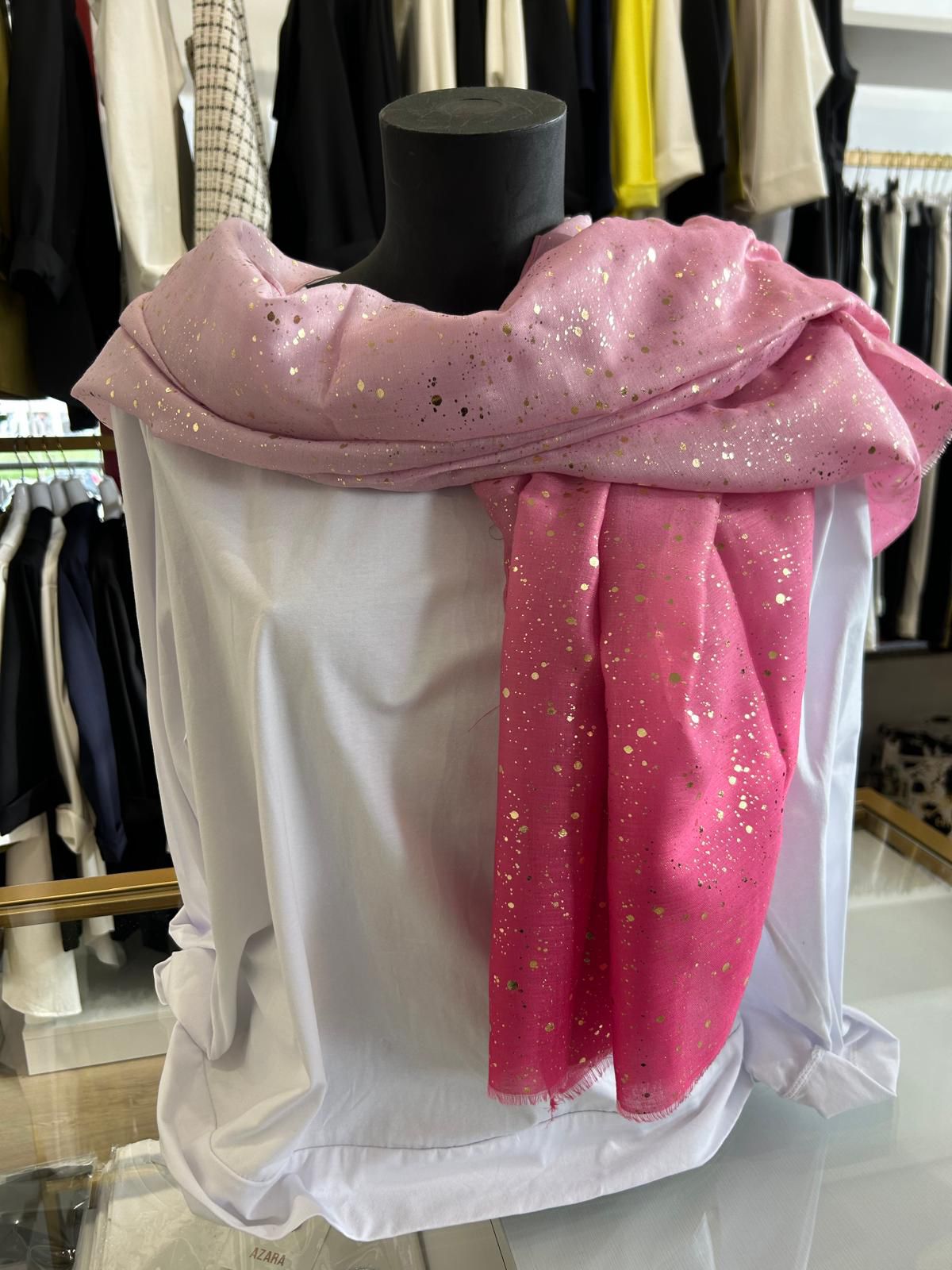 Gold splashed scarf