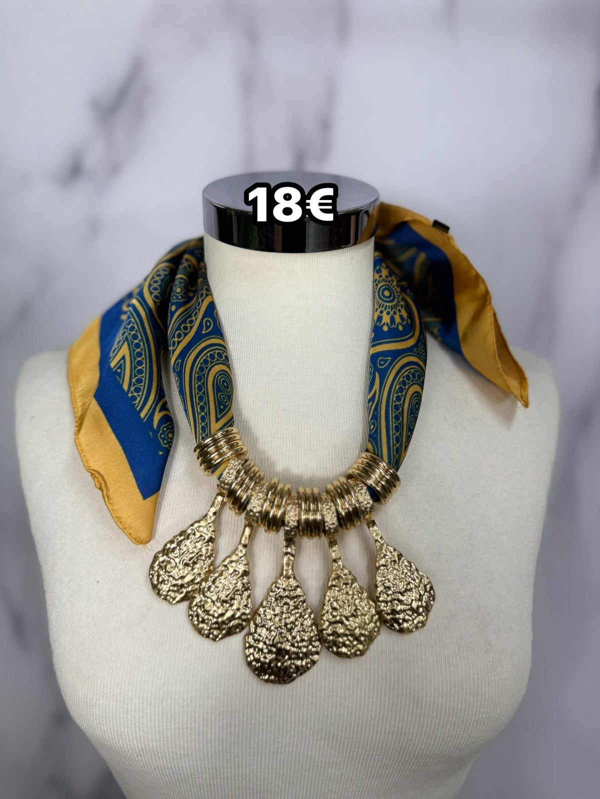 Collana foulard turchese