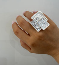 Anello quadrati martellati elasticizzato