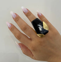 Anello pietra marmo elasticizzato