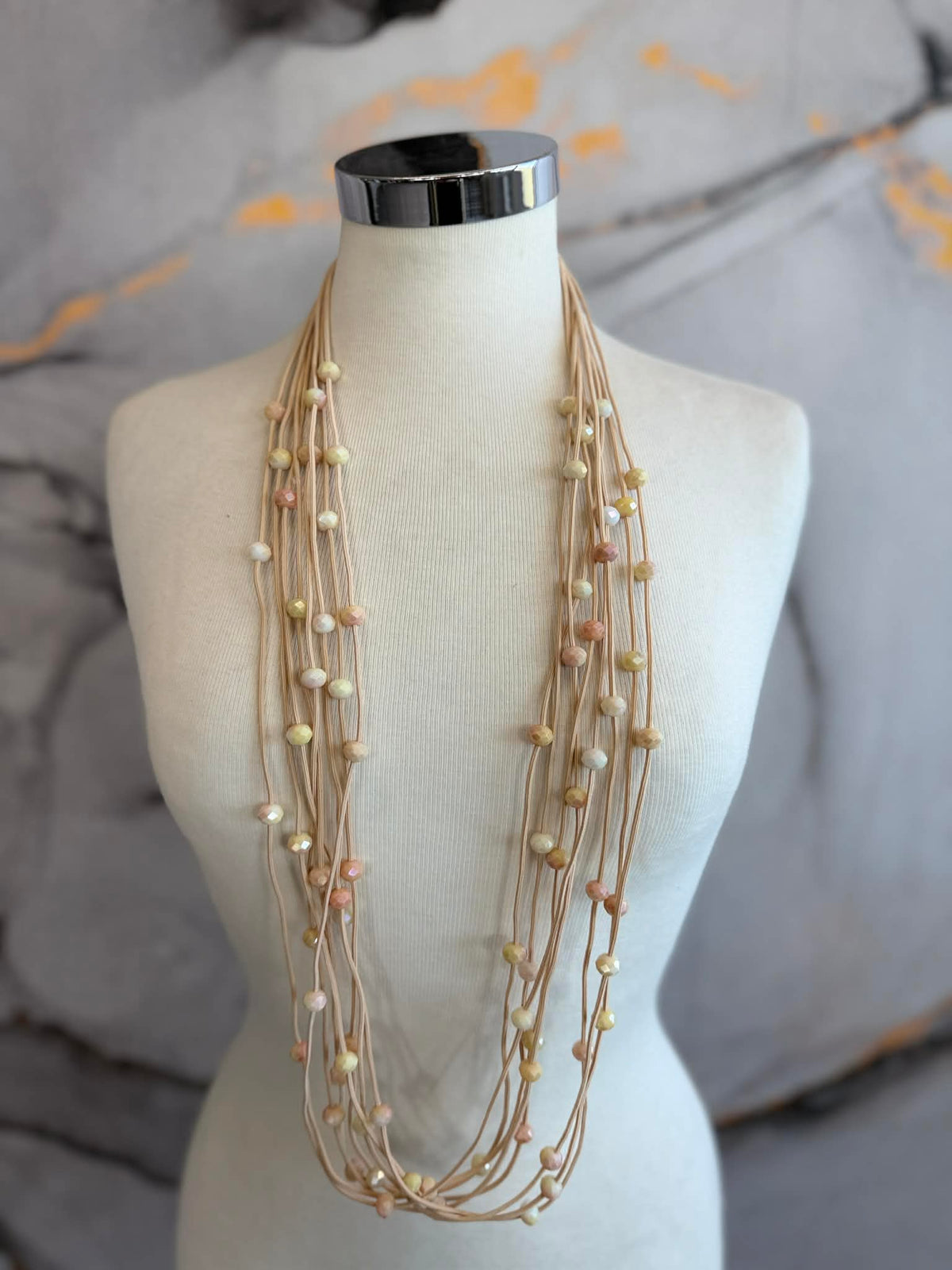 Beaded multi-strand necklace