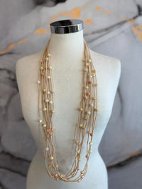 Beaded multi-strand necklace