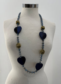 Collana cuori con roselline oro