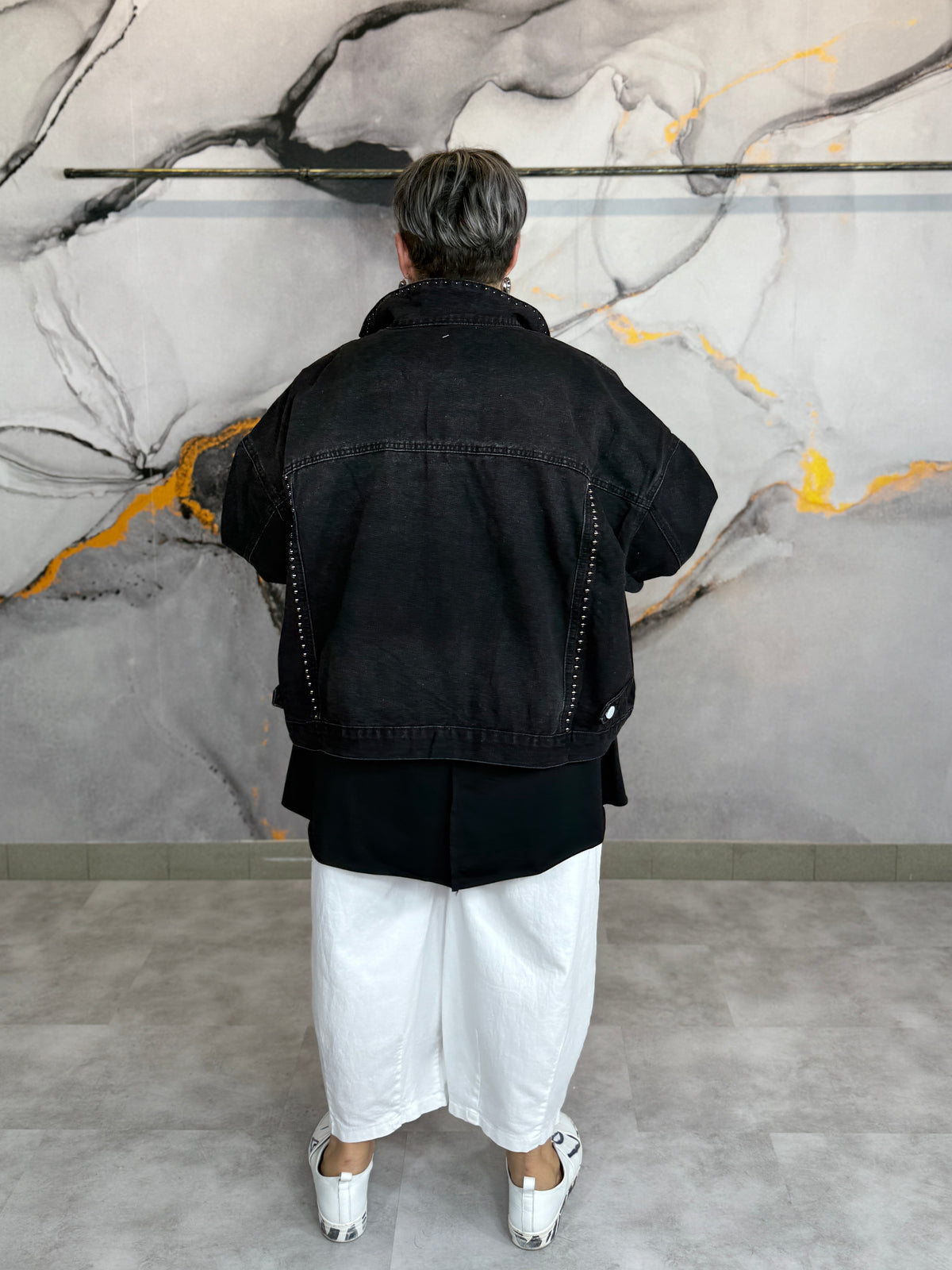 Giacca di jeans Borchie