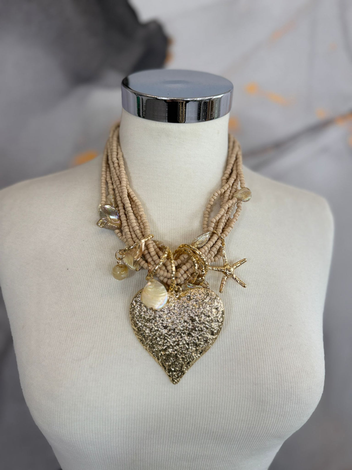 Large gold heart necklace