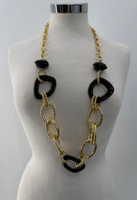 Collana catena oro con cerchi colorati