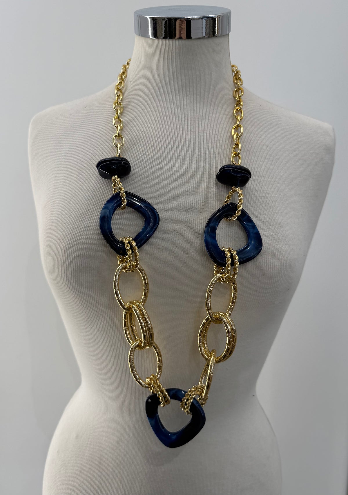 Collana catena oro con cerchi colorati