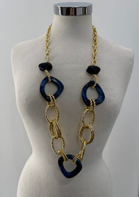 Collana catena oro con cerchi colorati