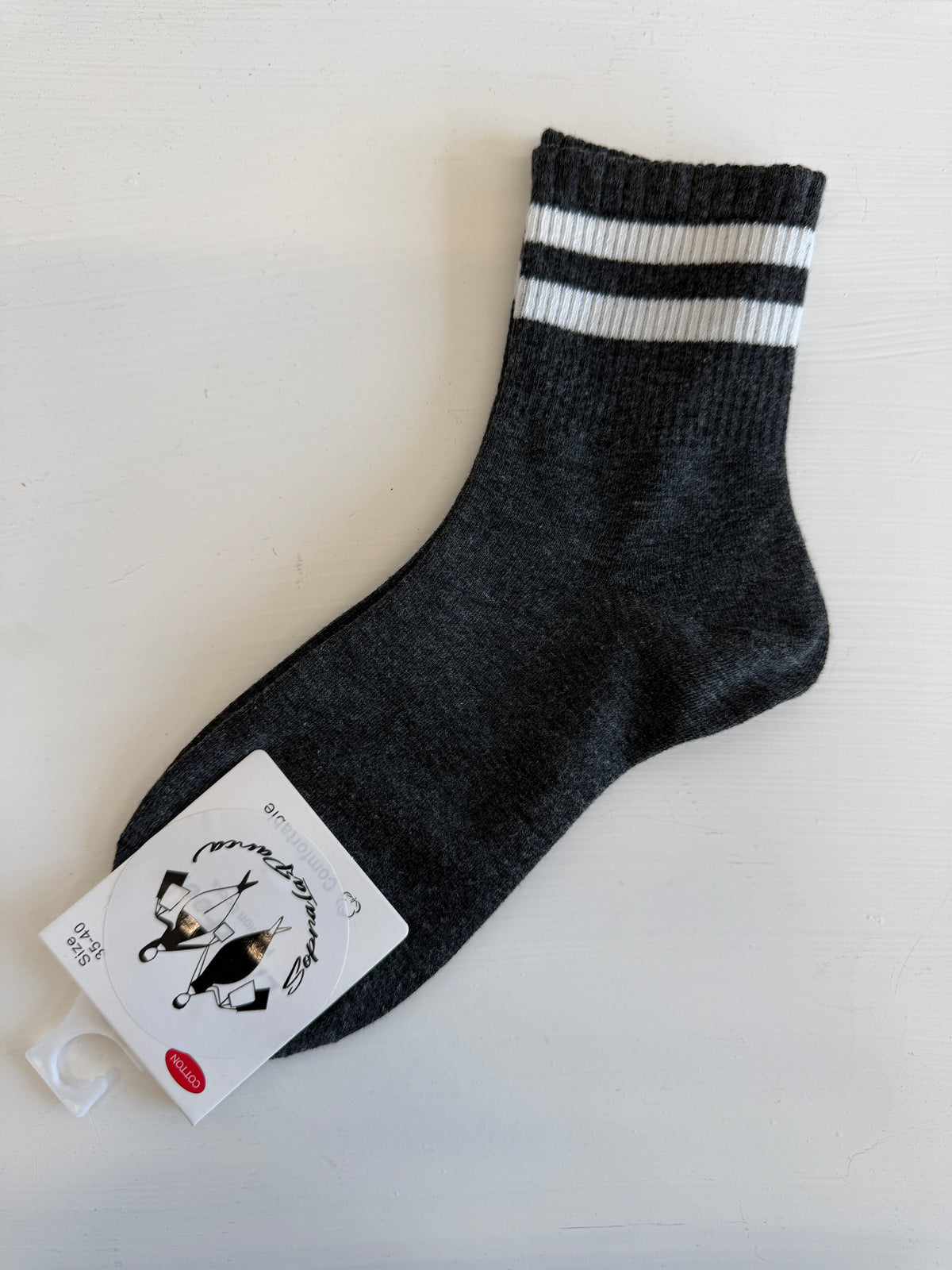 Double stripe cotton sock