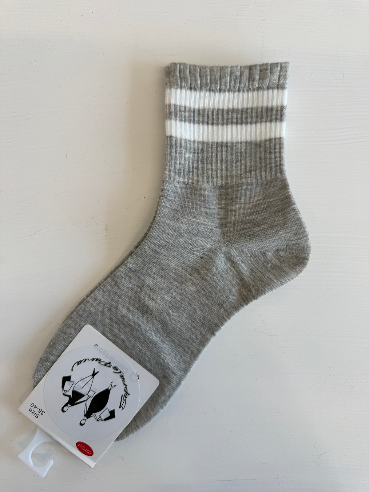Double stripe cotton sock