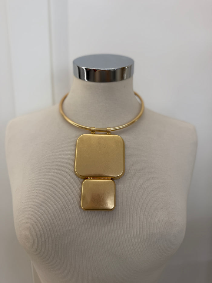 Collana doppio quadrato oro