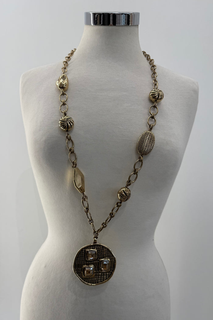 Collana medaglione rigato