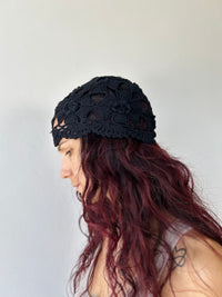 Cuffia Crochet ricamo grande
