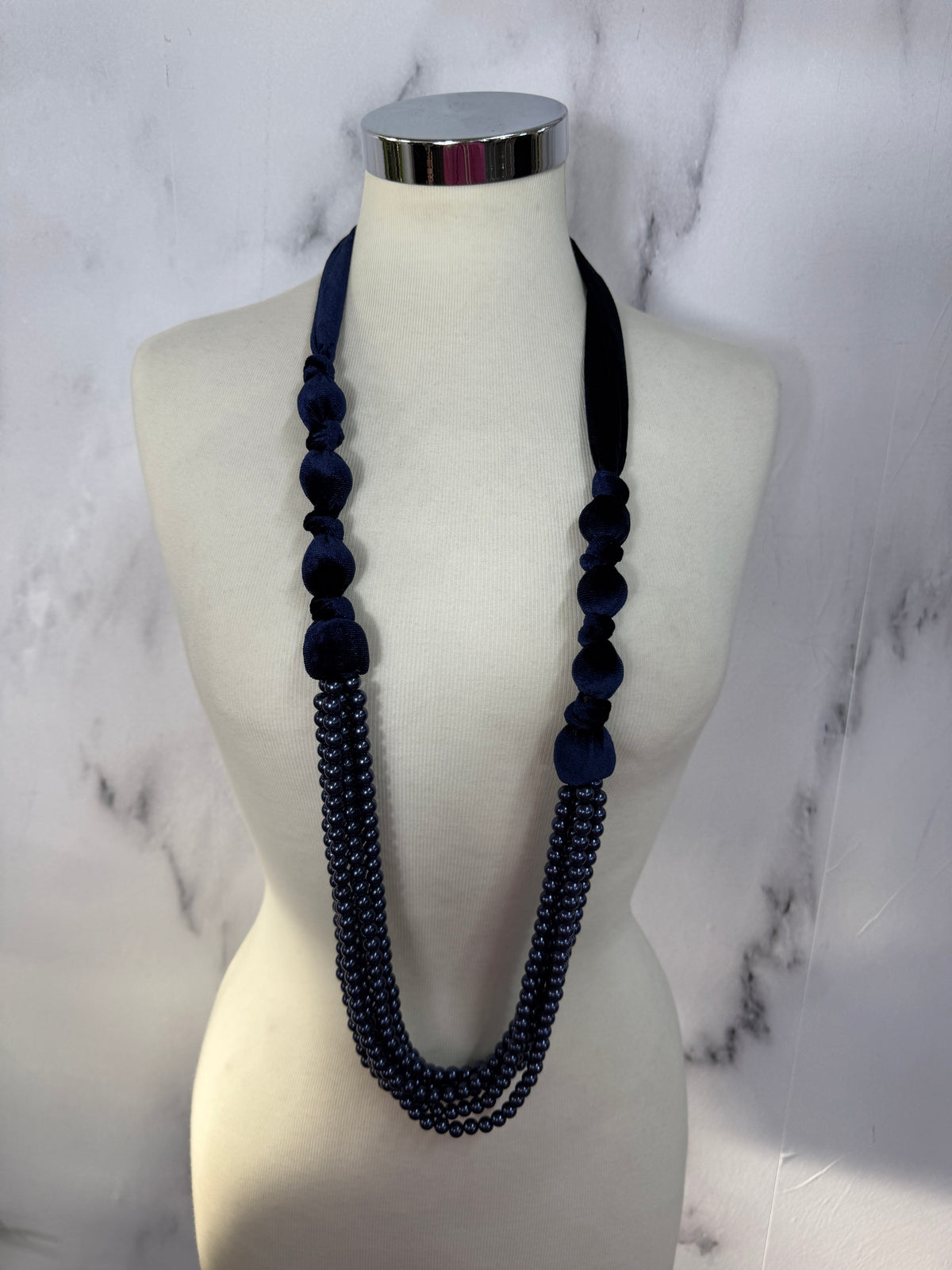 Collana fili ciniglia con perle