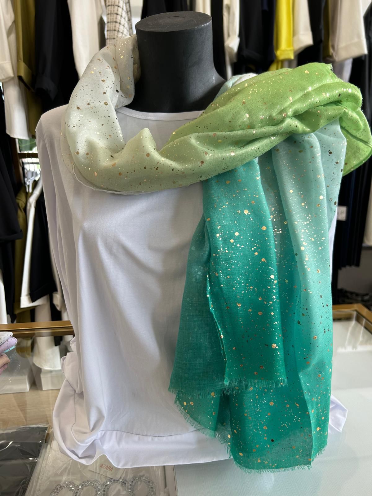 Gold splashed scarf