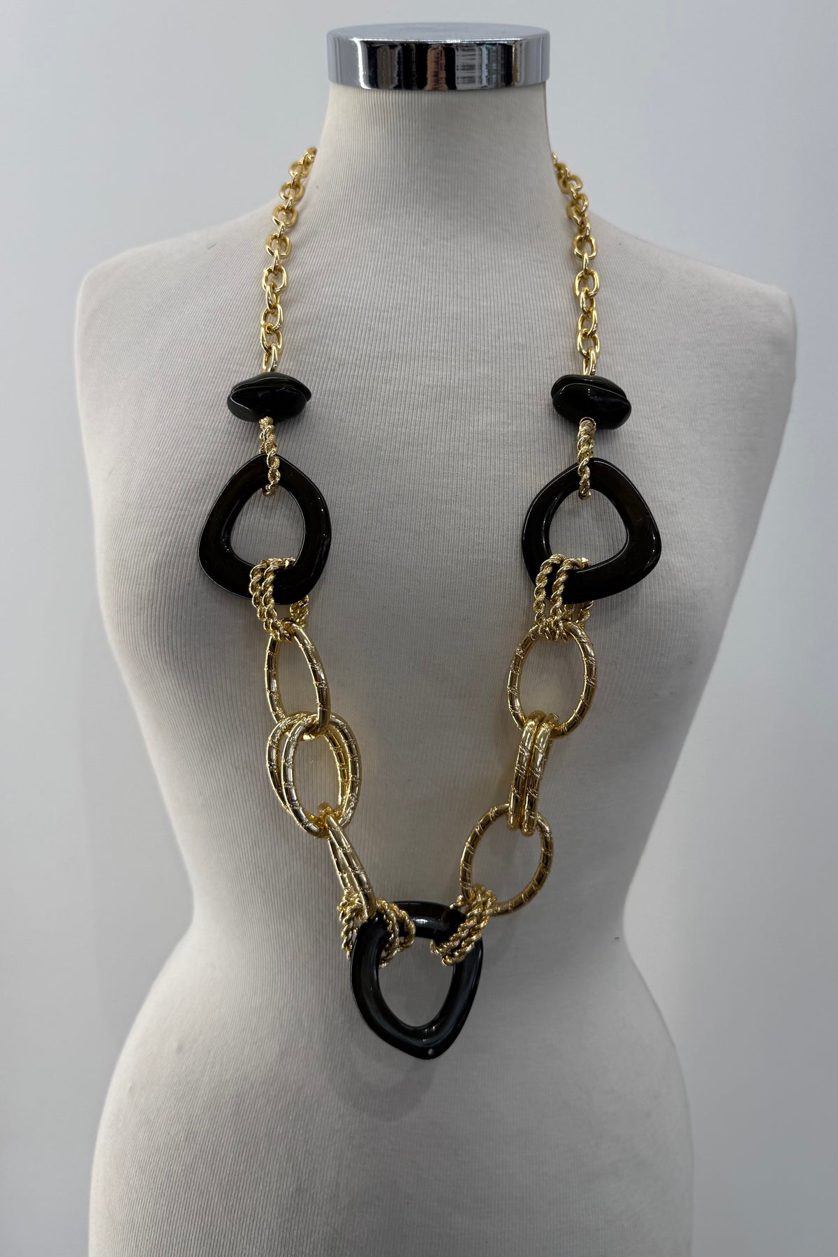 Collana catena oro con cerchi colorati