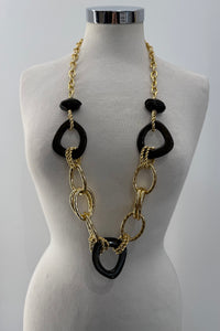 Collana catena oro con cerchi colorati