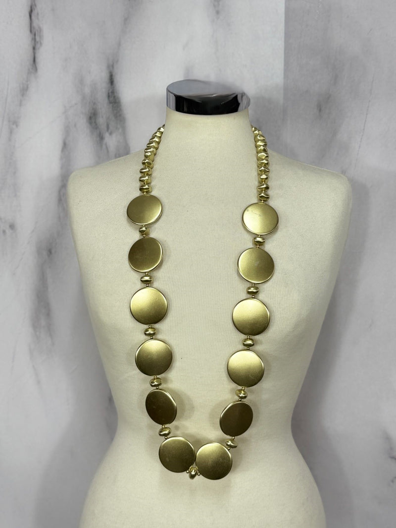 Collana lunga cerchi piatti