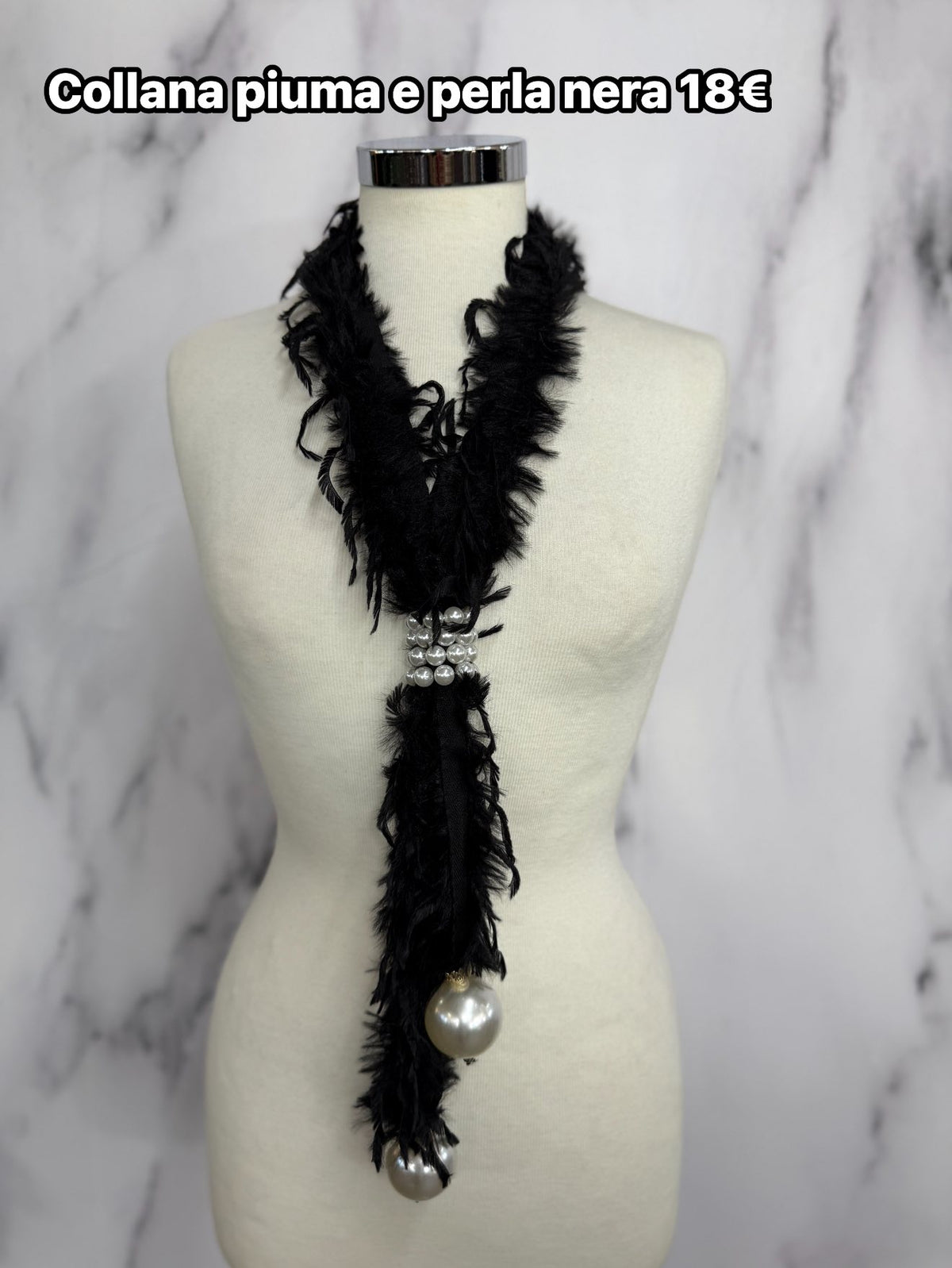 Collana piume e perle