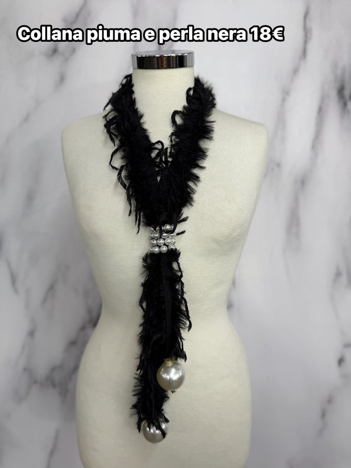 Collana piume e perle