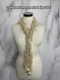 Collana piume e perle