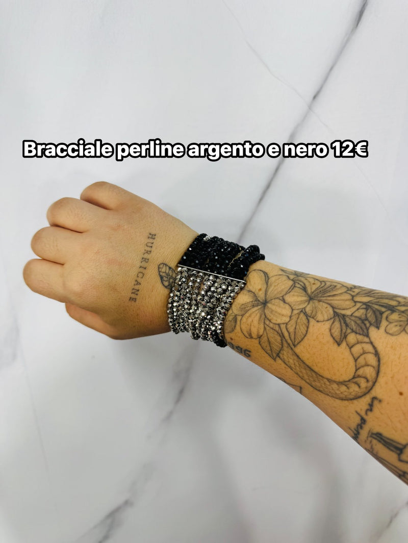 Bracciale fili con perline DOPPIO COLORE