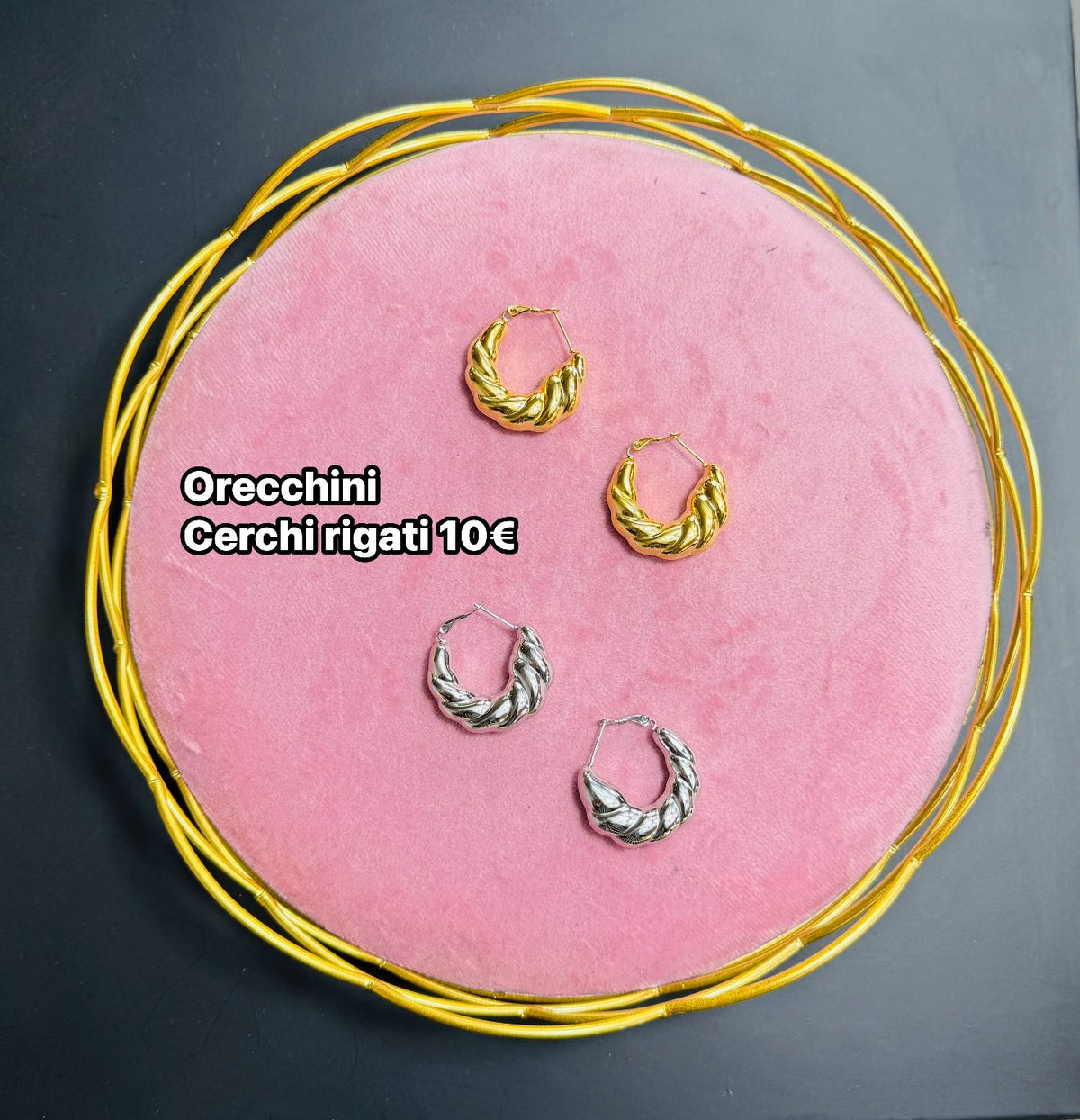 Orecchini cerchi rigati