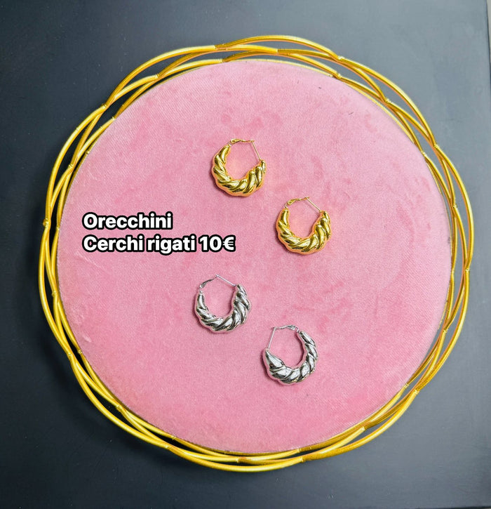 Orecchini cerchi rigati