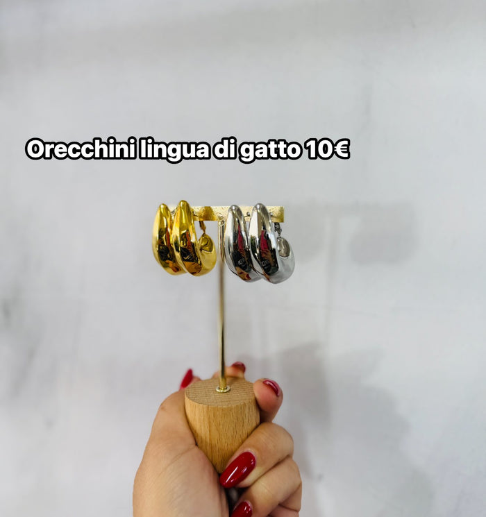 Orecchini lingua di gatto