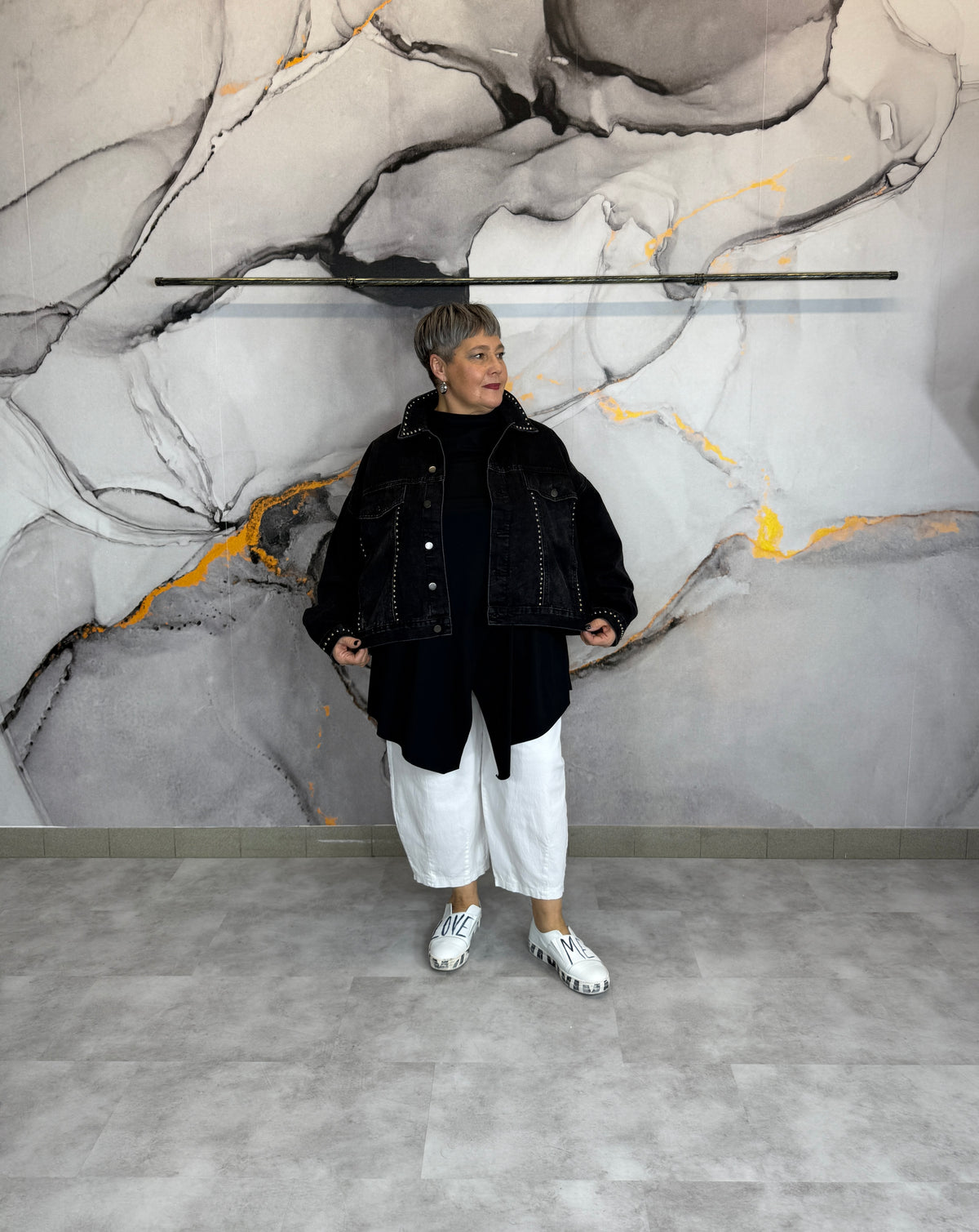 Giacca di jeans Borchie