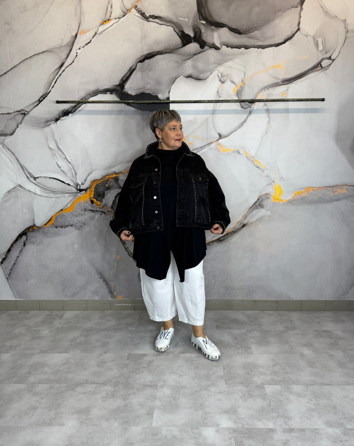 Giacca di jeans Borchie