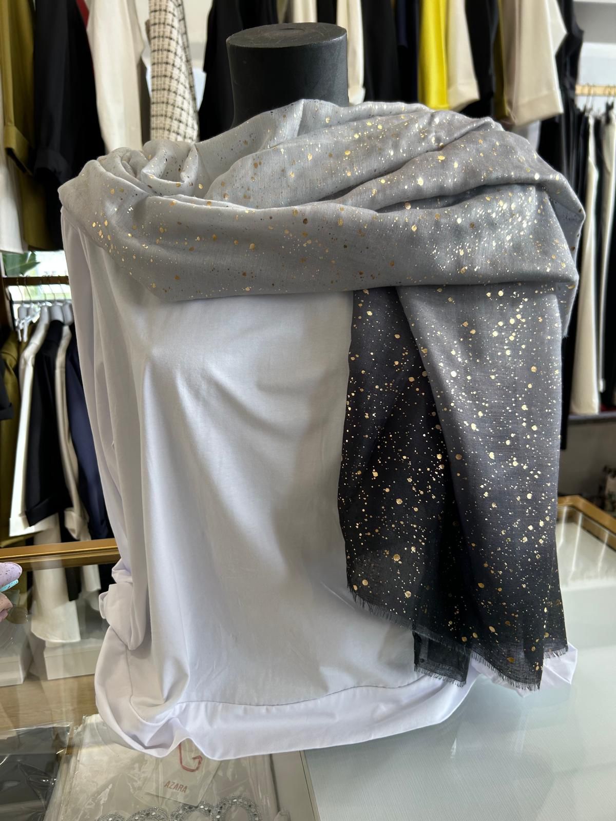 Gold splashed scarf