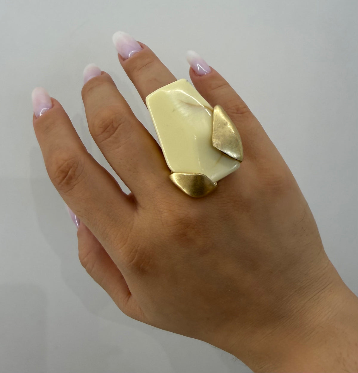 Anello pietra marmo elasticizzato