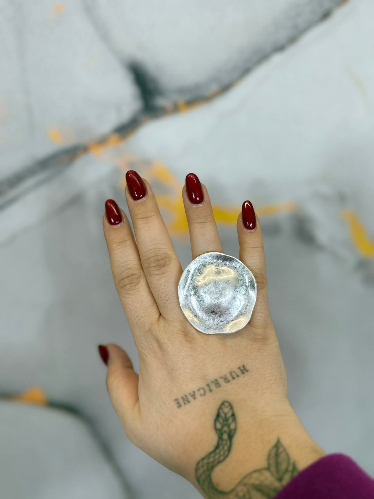 Domed stretch shield ring