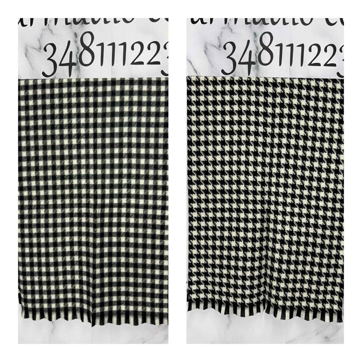 Sciarpa DOUBLE FACE, scacchetti + pied de poule