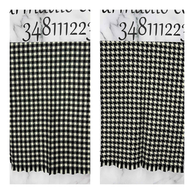 Sciarpa DOUBLE FACE, scacchetti + pied de poule