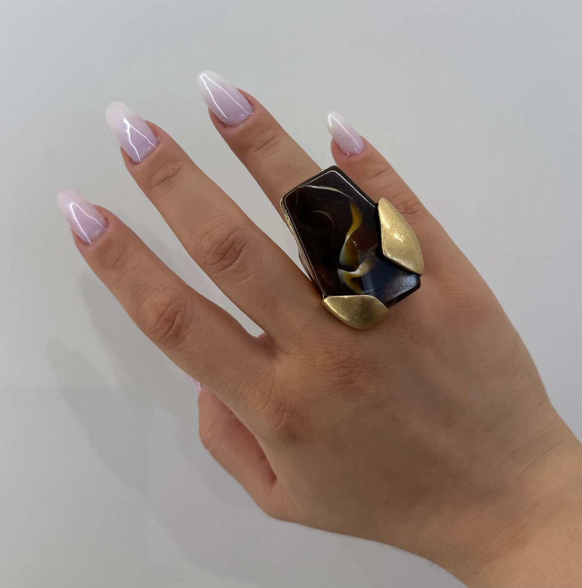 Anello pietra marmo elasticizzato