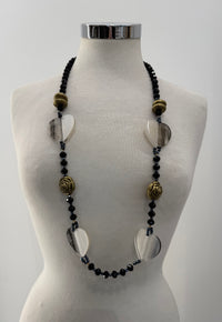Collana cuori con roselline oro