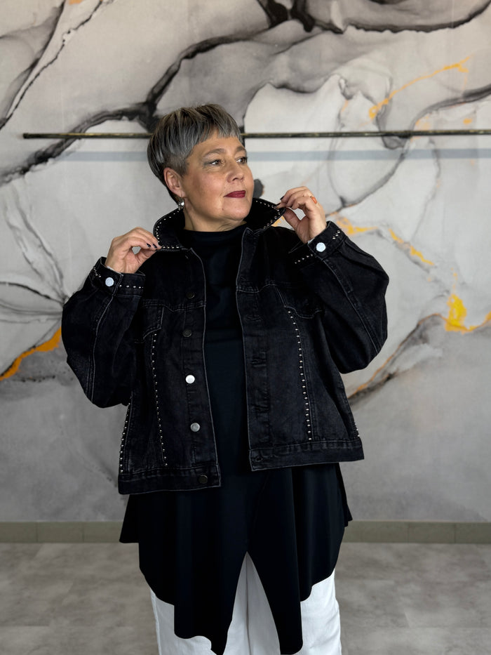 Giacca di jeans Borchie