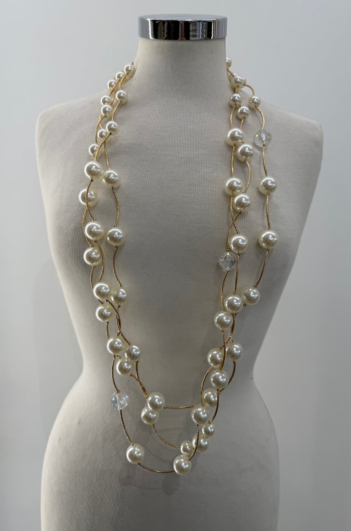 Collana filo oro con perle