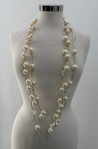 Collana filo oro con perle