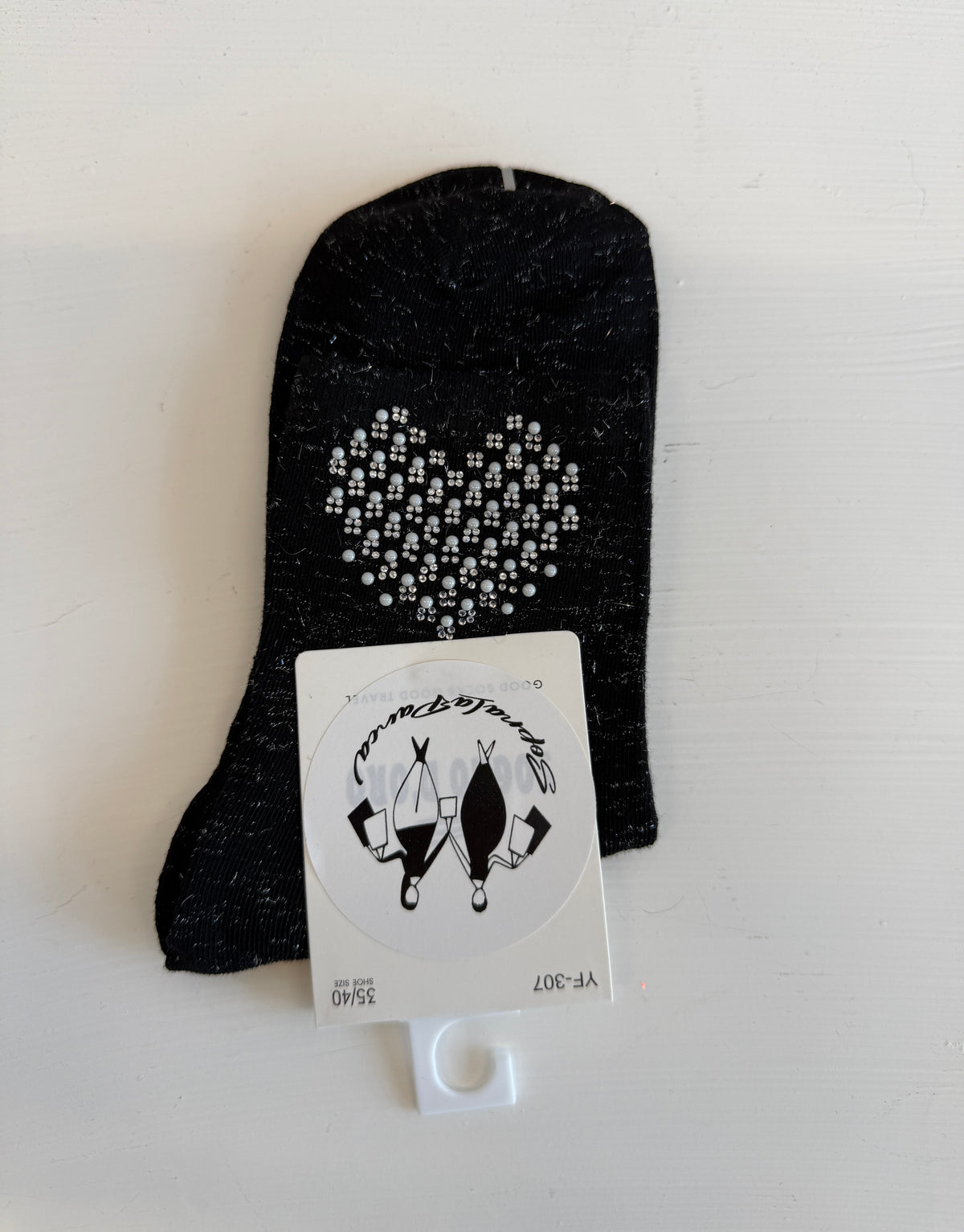 Cotton glitter heart sock
