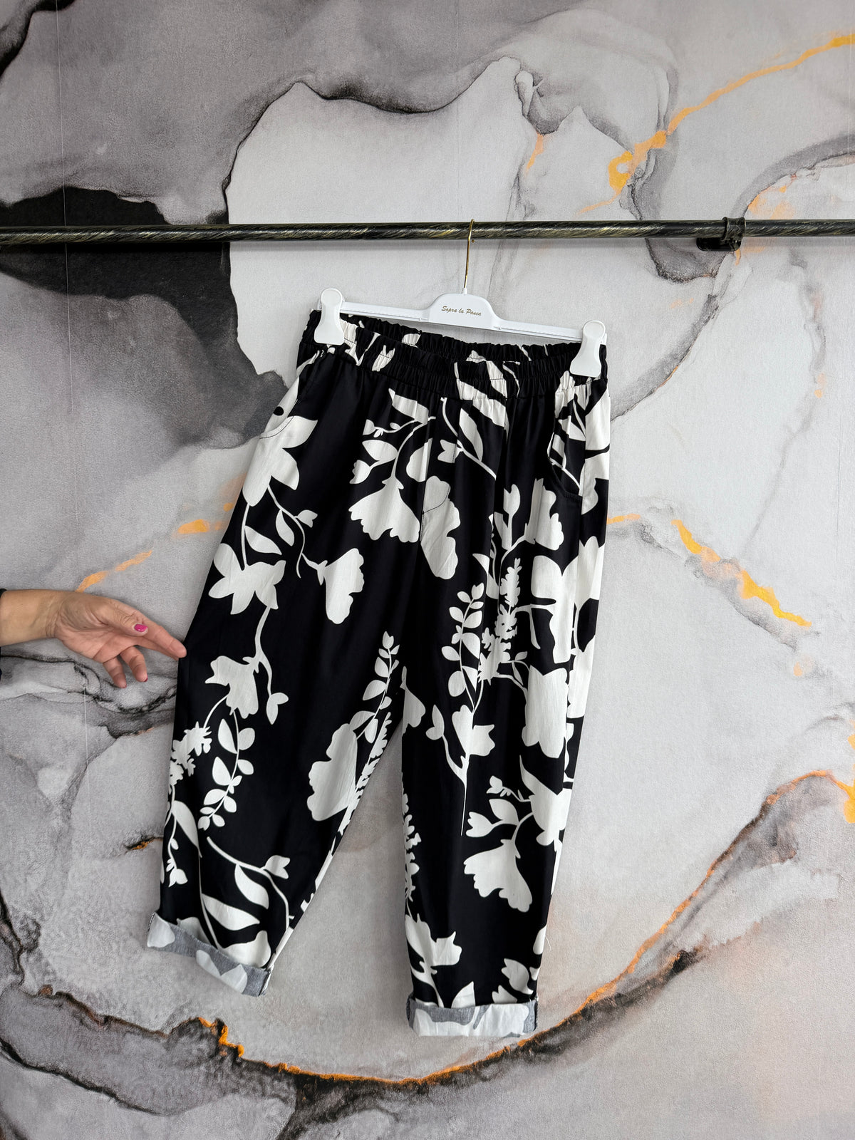 Pantalone Gin FIORI BIANCO