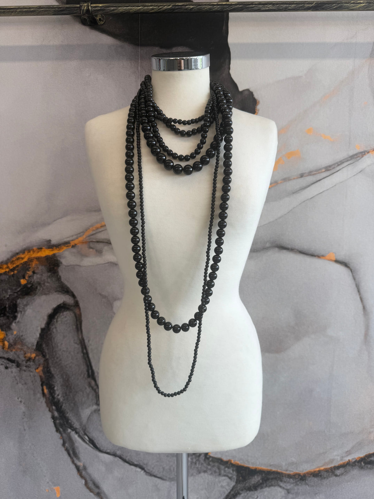 Multi-strand pearl necklace