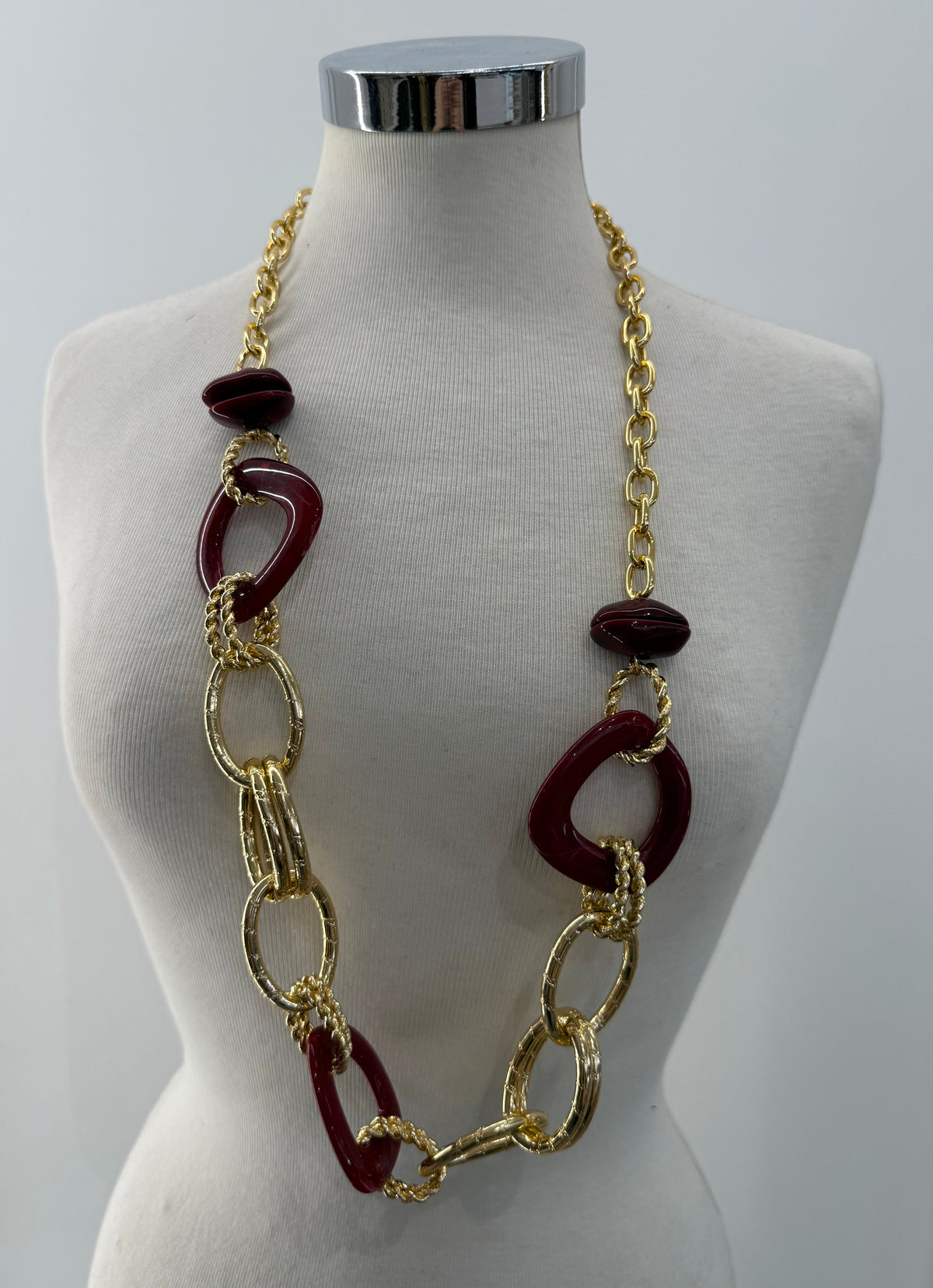 Collana catena oro con cerchi colorati