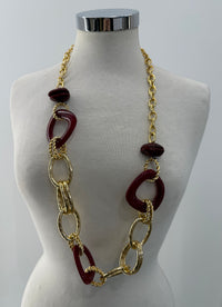 Collana catena oro con cerchi colorati