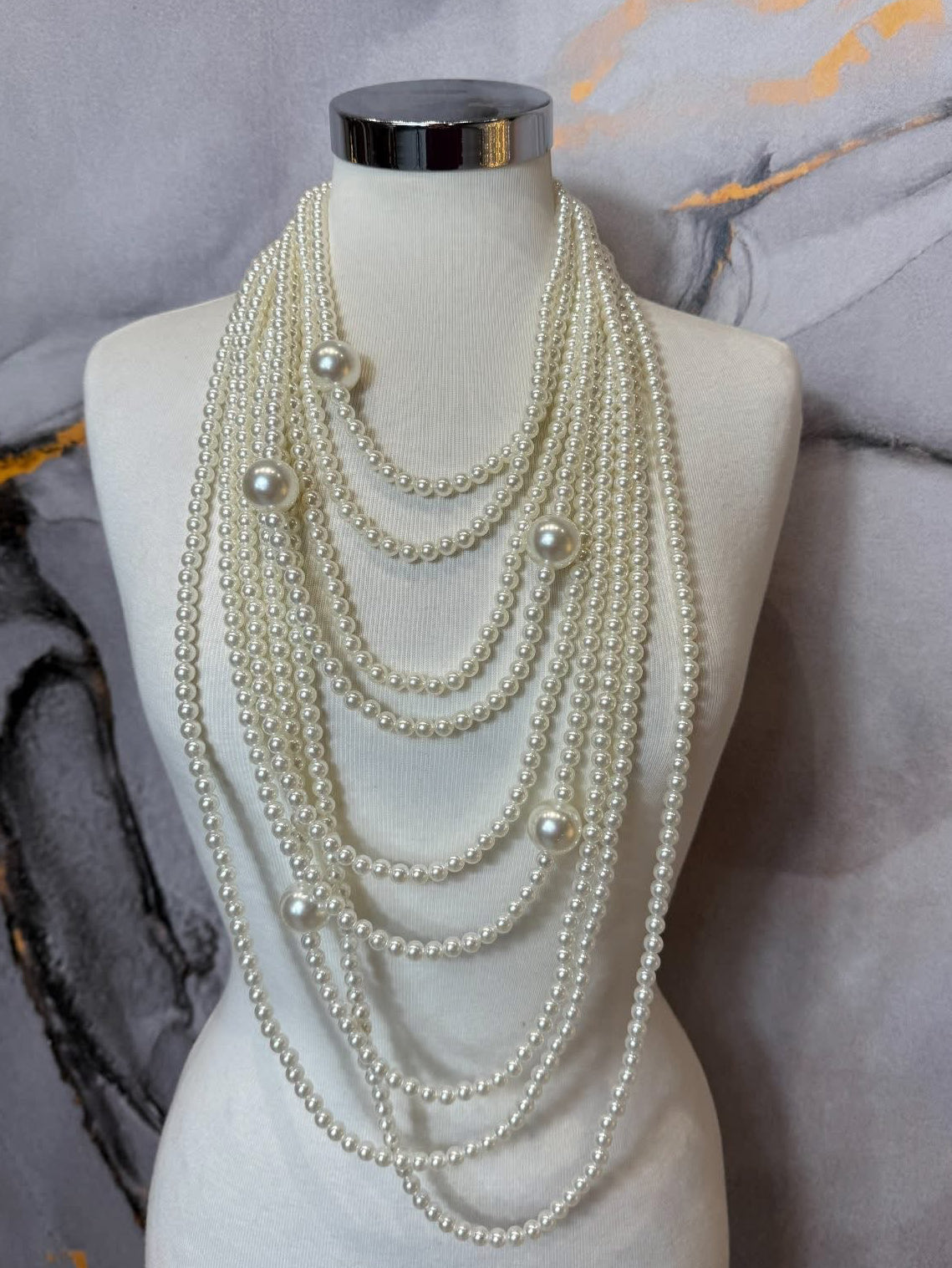 Collana cascata perle